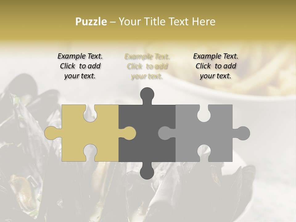 A Plate Of Mussels Next To A Bowl Of Fries PowerPoint Template