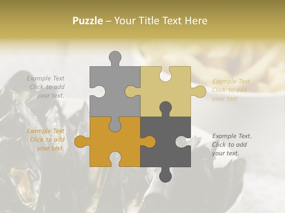 A Plate Of Mussels Next To A Bowl Of Fries PowerPoint Template