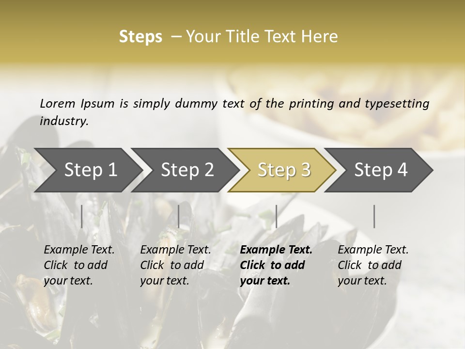 A Plate Of Mussels Next To A Bowl Of Fries PowerPoint Template