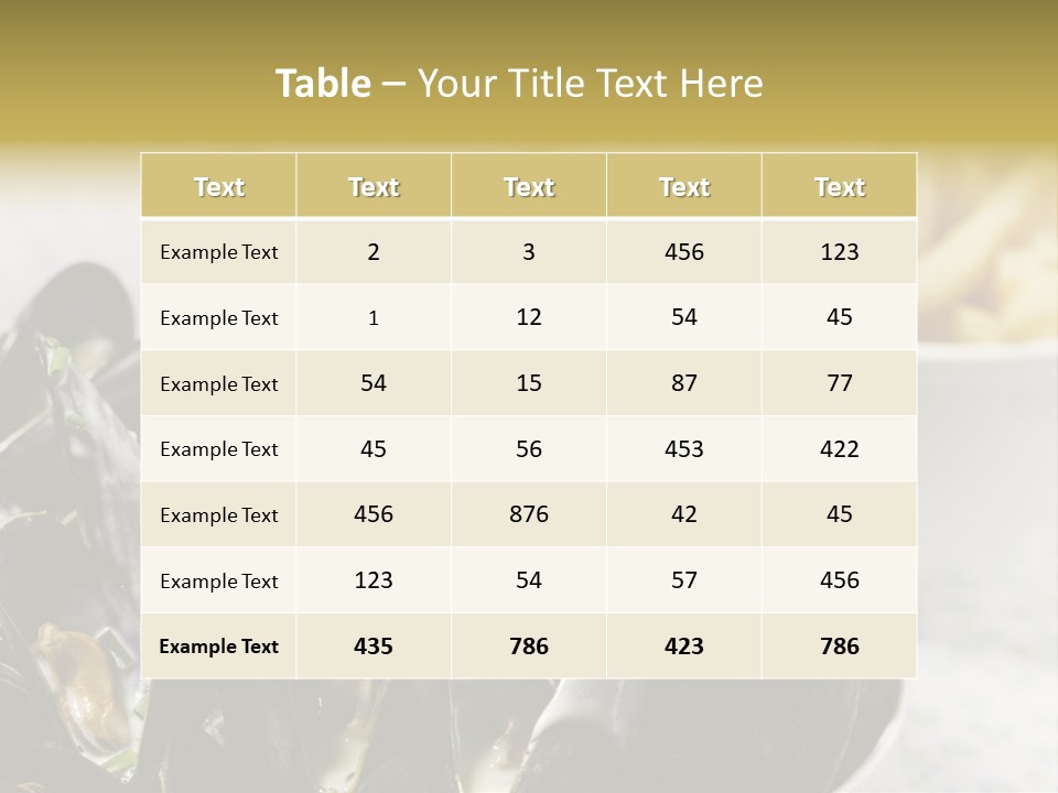A Plate Of Mussels Next To A Bowl Of Fries PowerPoint Template