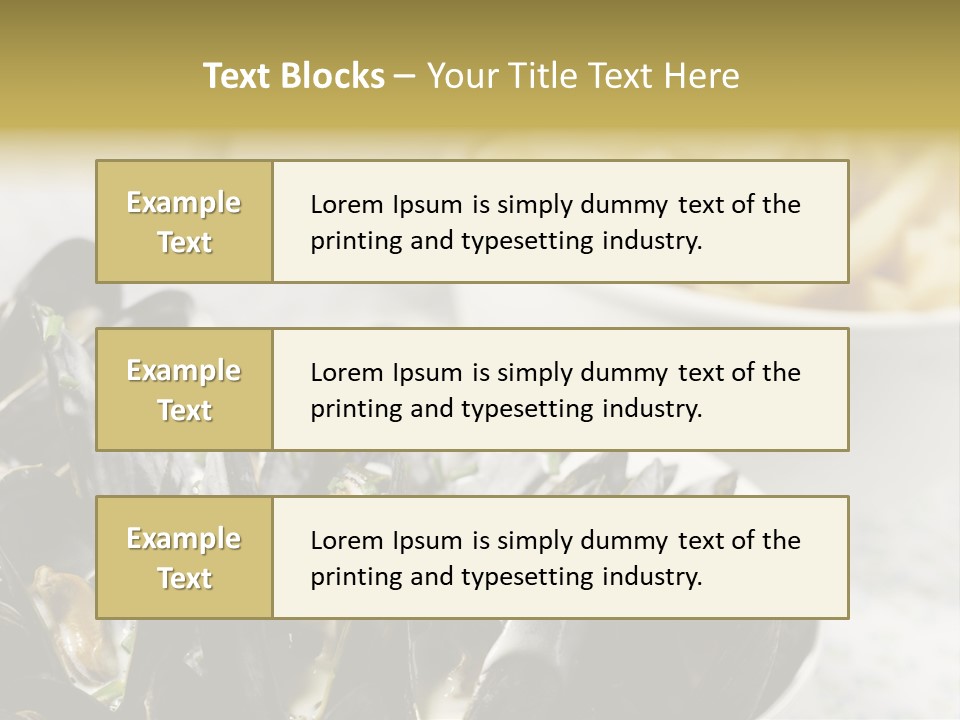 A Plate Of Mussels Next To A Bowl Of Fries PowerPoint Template