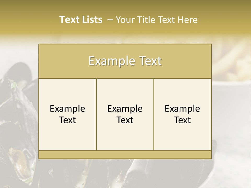 A Plate Of Mussels Next To A Bowl Of Fries PowerPoint Template