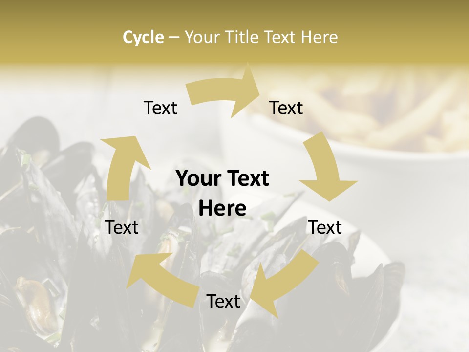 A Plate Of Mussels Next To A Bowl Of Fries PowerPoint Template