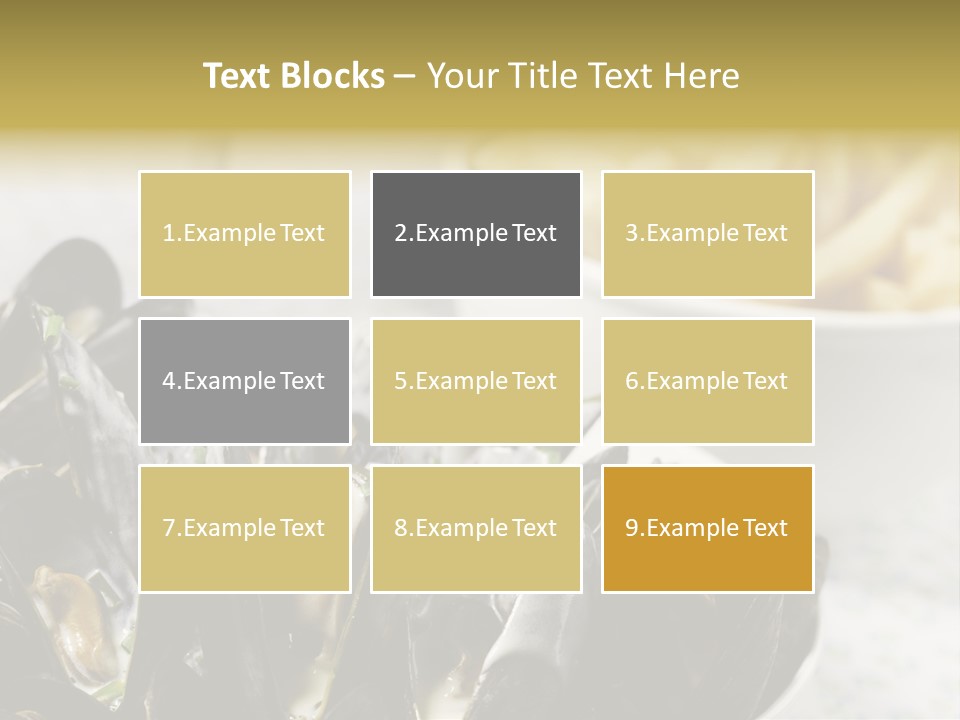 A Plate Of Mussels Next To A Bowl Of Fries PowerPoint Template