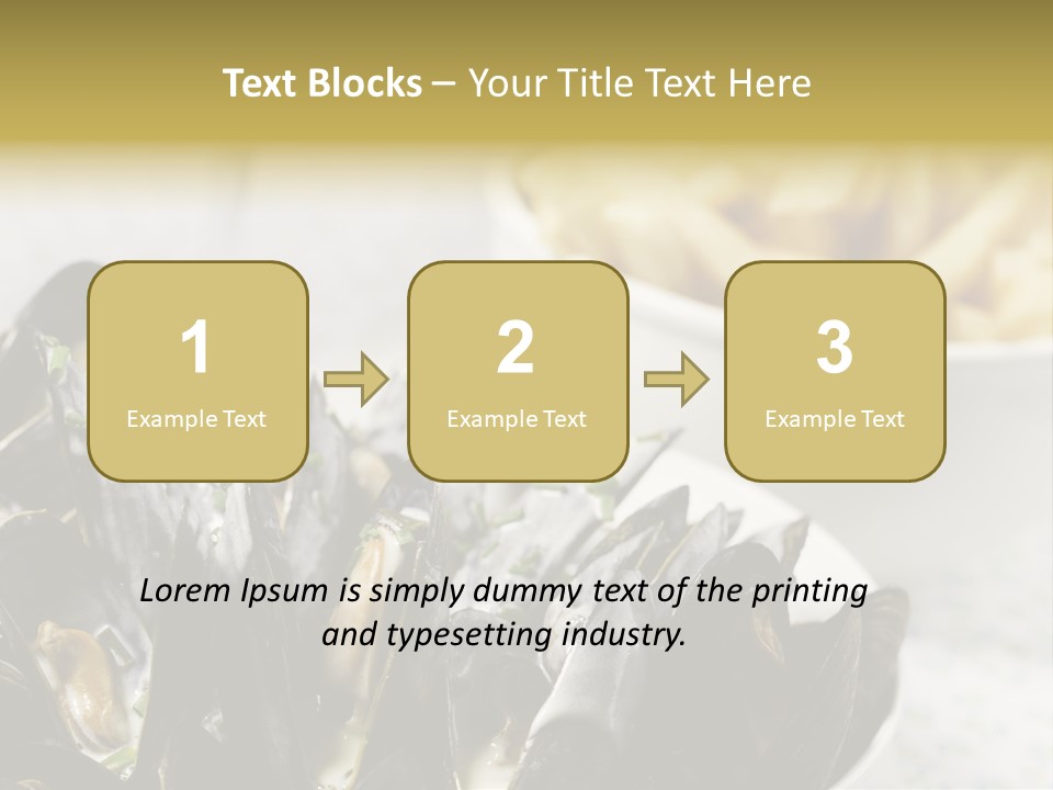 A Plate Of Mussels Next To A Bowl Of Fries PowerPoint Template