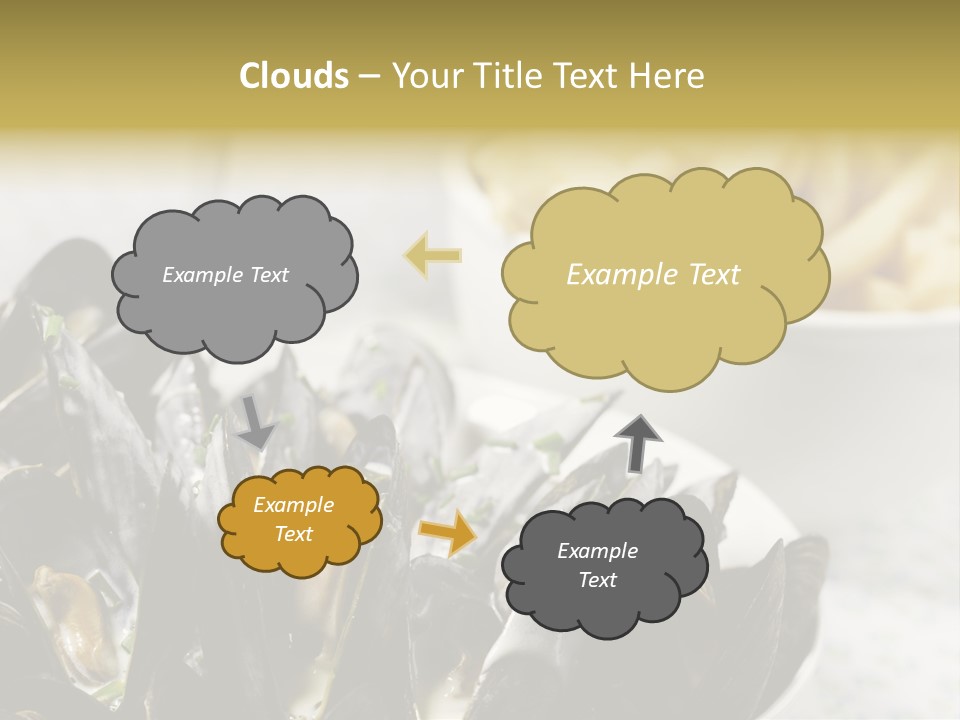 A Plate Of Mussels Next To A Bowl Of Fries PowerPoint Template