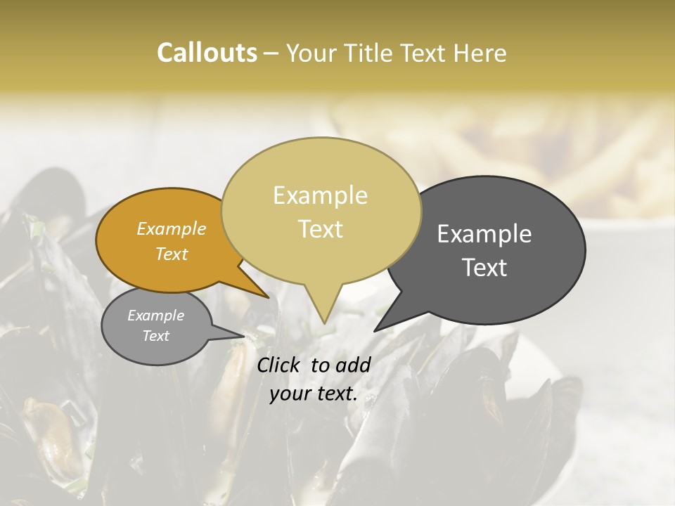 A Plate Of Mussels Next To A Bowl Of Fries PowerPoint Template