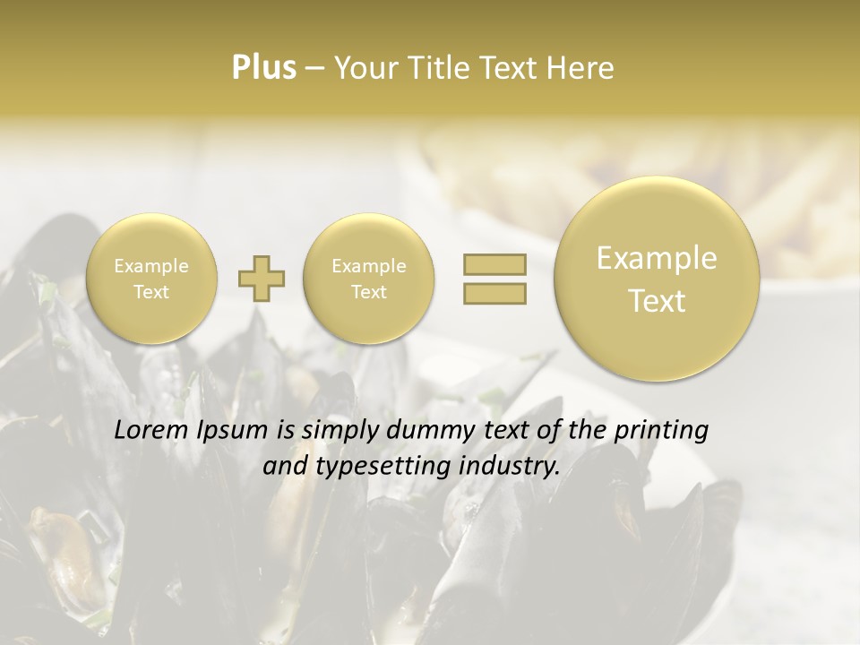 A Plate Of Mussels Next To A Bowl Of Fries PowerPoint Template