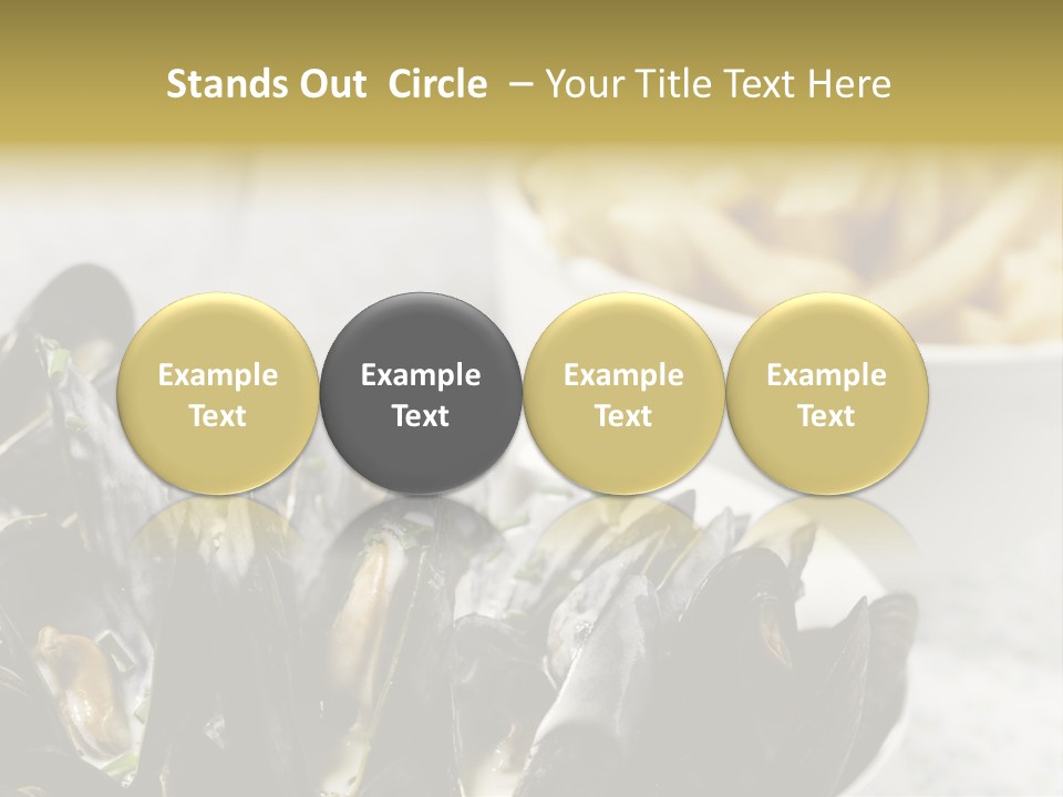 A Plate Of Mussels Next To A Bowl Of Fries PowerPoint Template