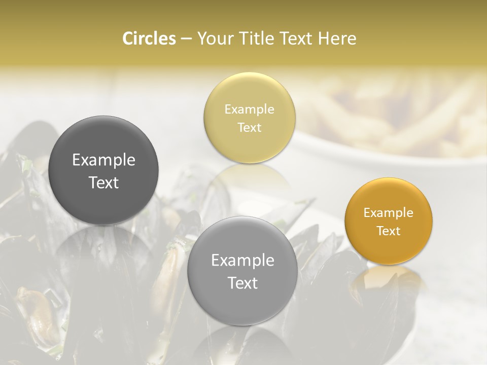 A Plate Of Mussels Next To A Bowl Of Fries PowerPoint Template