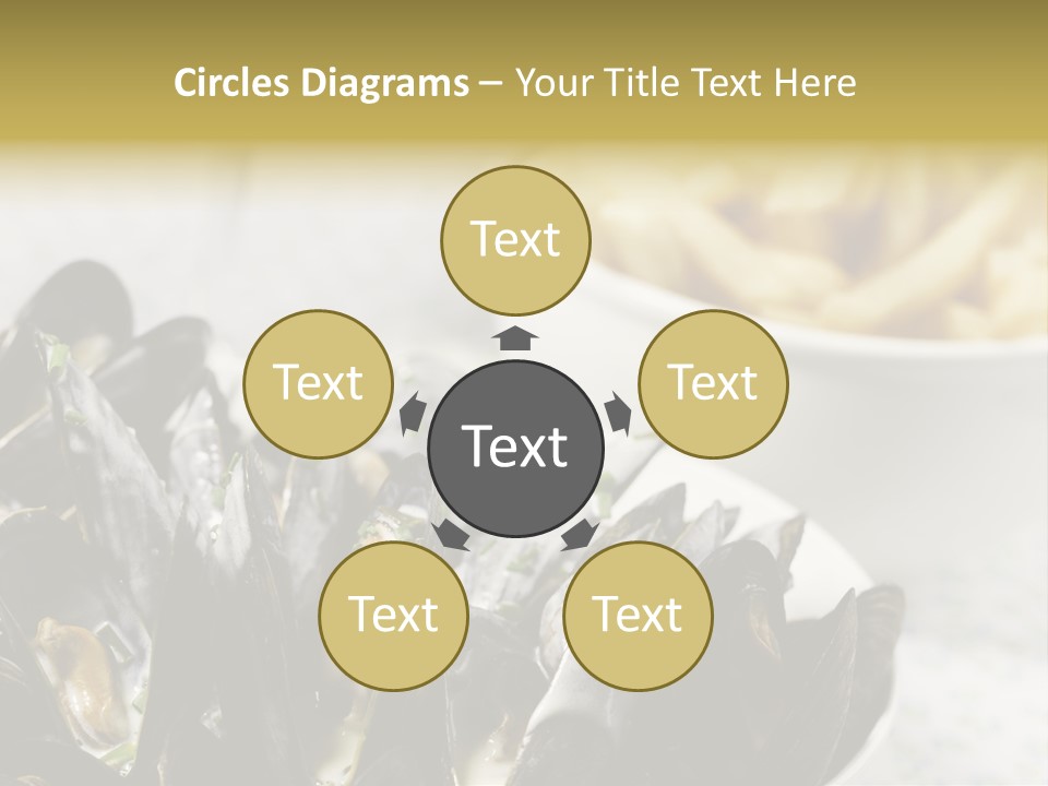 A Plate Of Mussels Next To A Bowl Of Fries PowerPoint Template