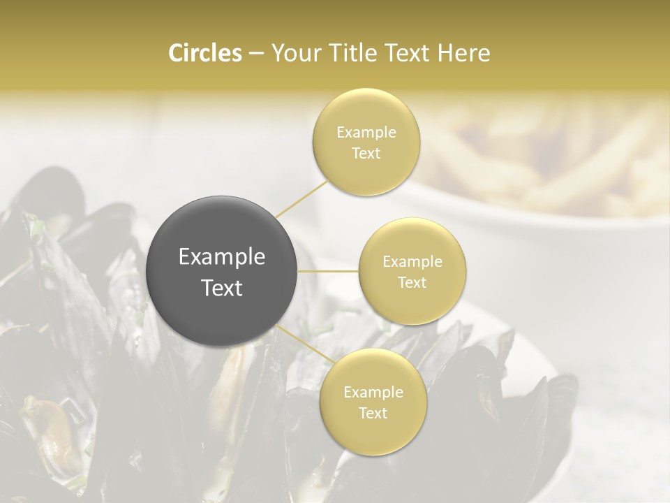 A Plate Of Mussels Next To A Bowl Of Fries PowerPoint Template