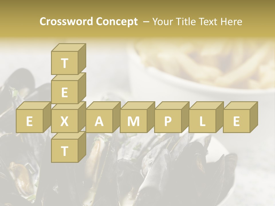 A Plate Of Mussels Next To A Bowl Of Fries PowerPoint Template