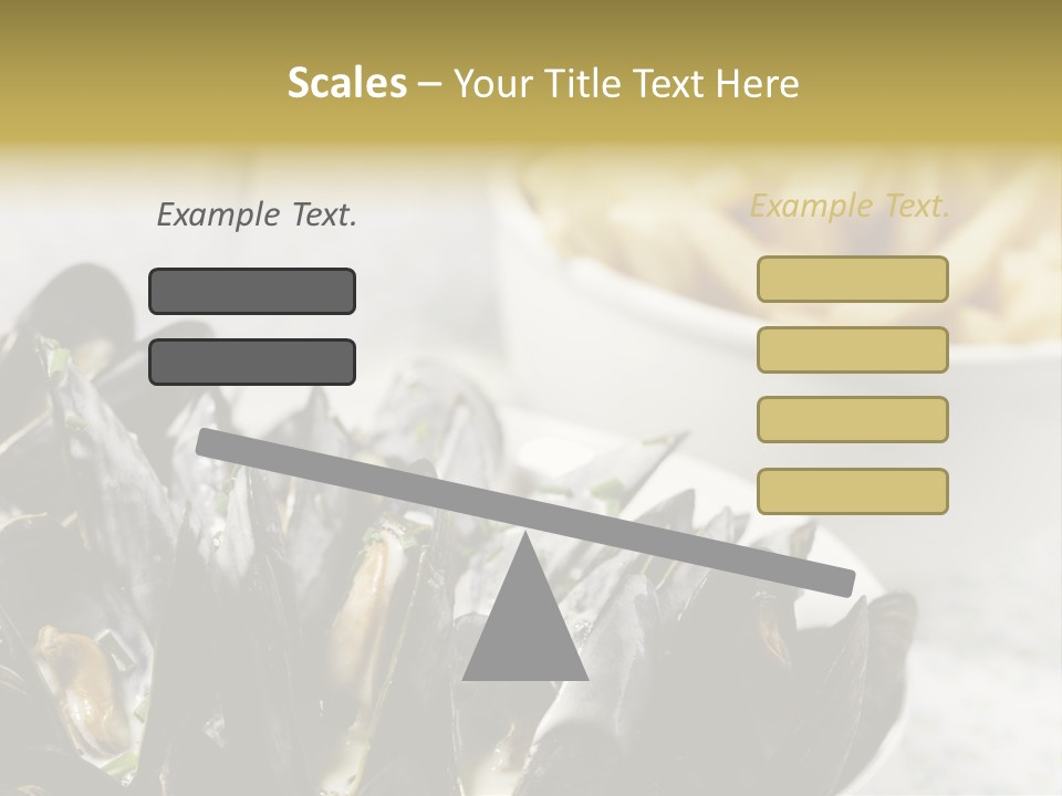 A Plate Of Mussels Next To A Bowl Of Fries PowerPoint Template