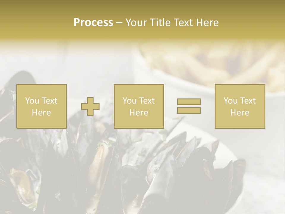 A Plate Of Mussels Next To A Bowl Of Fries PowerPoint Template