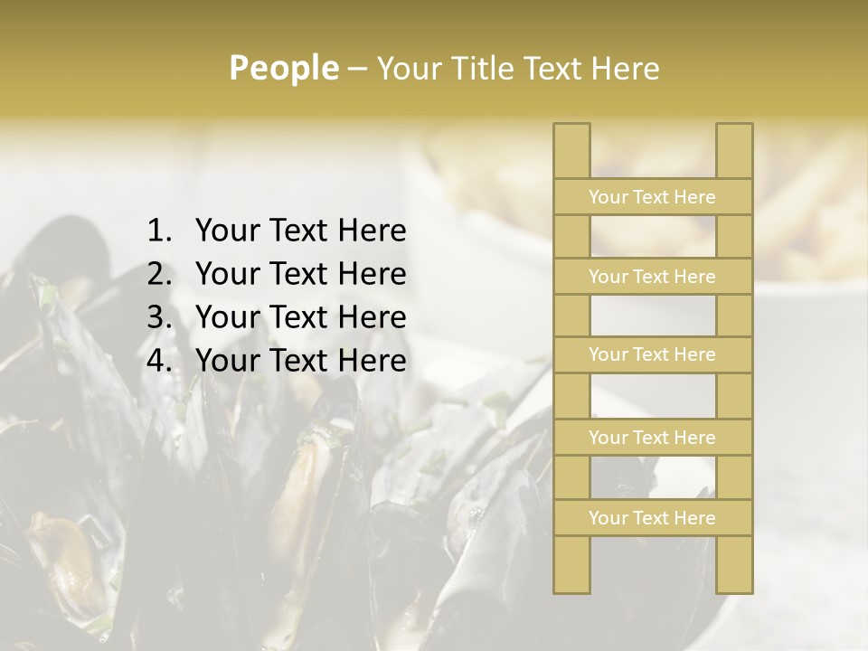 A Plate Of Mussels Next To A Bowl Of Fries PowerPoint Template