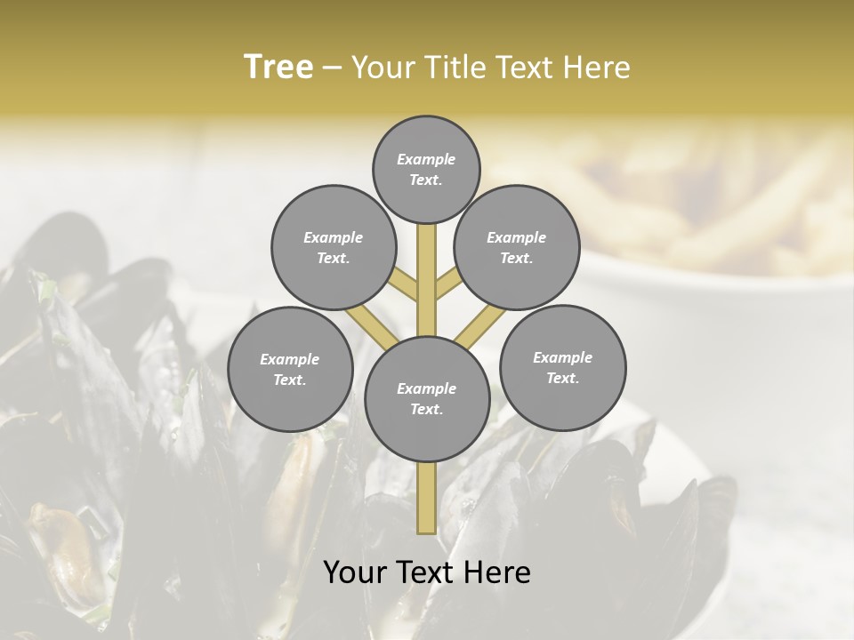 A Plate Of Mussels Next To A Bowl Of Fries PowerPoint Template