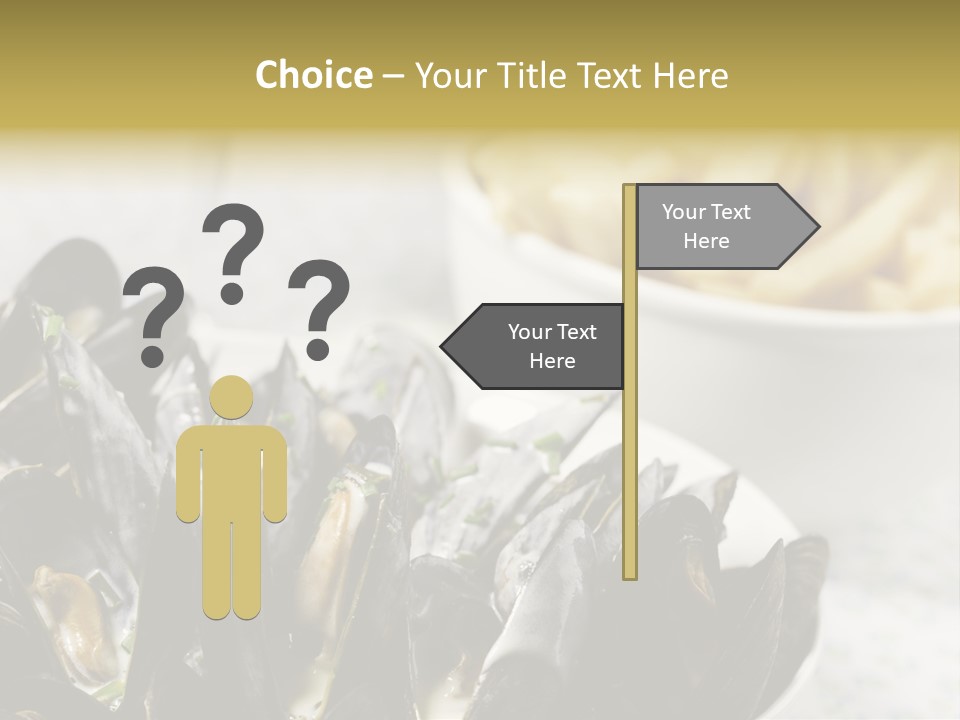 A Plate Of Mussels Next To A Bowl Of Fries PowerPoint Template