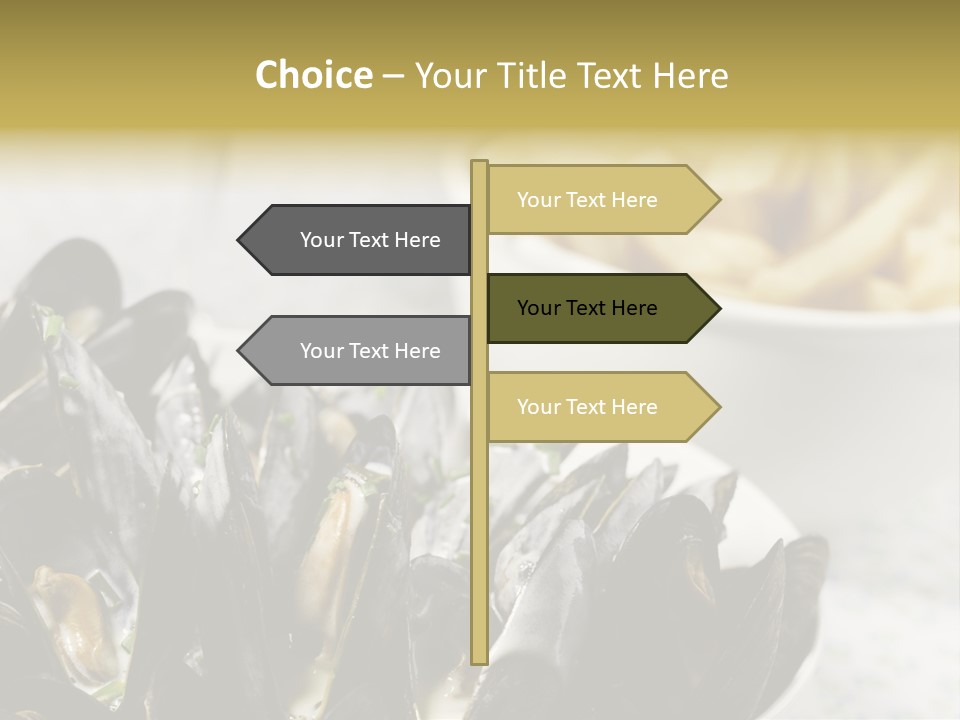 A Plate Of Mussels Next To A Bowl Of Fries PowerPoint Template