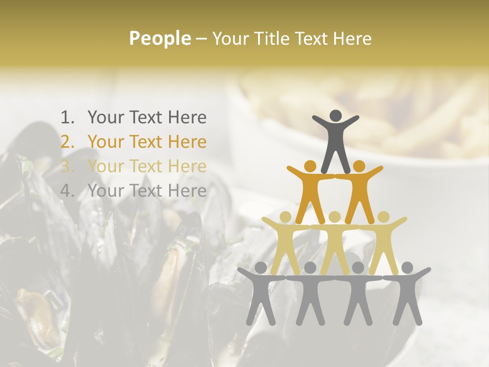 A Plate Of Mussels Next To A Bowl Of Fries PowerPoint Template