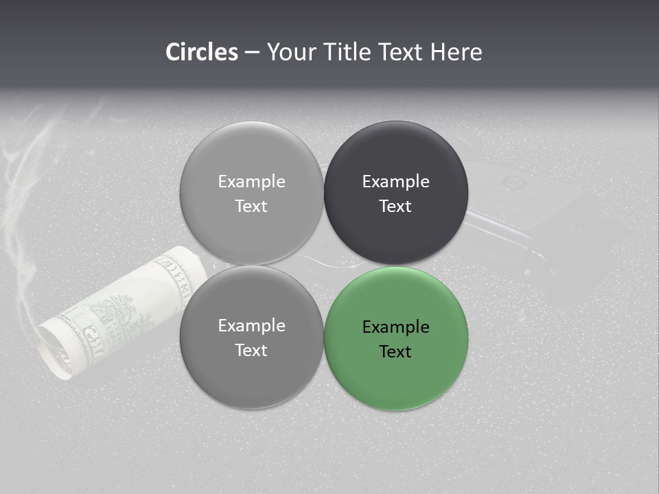 A Gun With Money Coming Out Of It PowerPoint Template