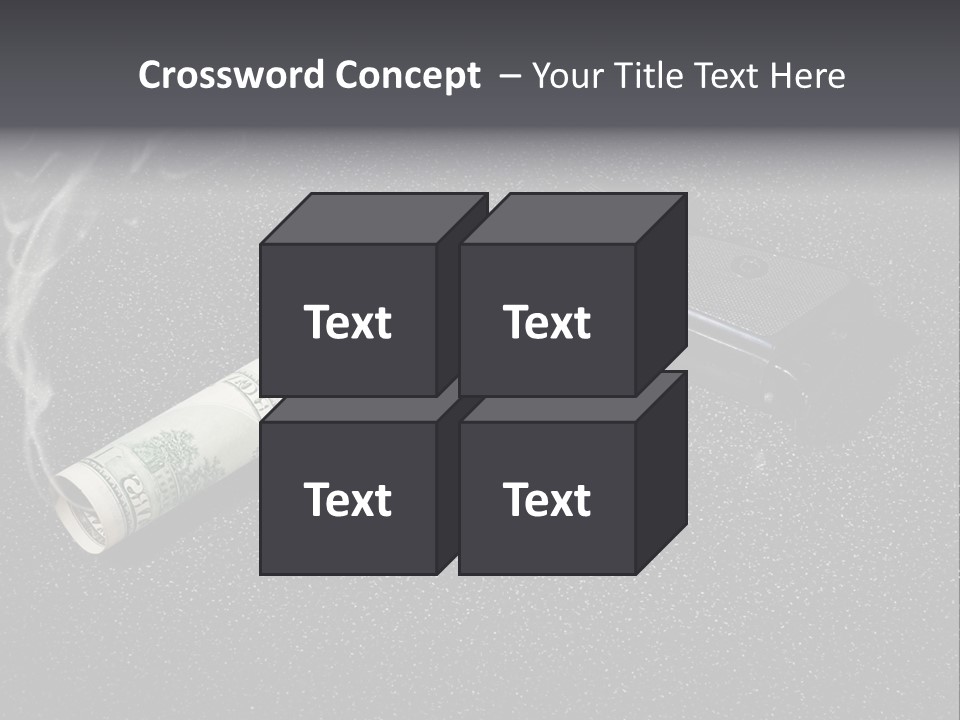 A Gun With Money Coming Out Of It PowerPoint Template