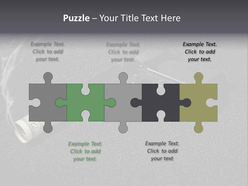 A Gun With Money Coming Out Of It PowerPoint Template