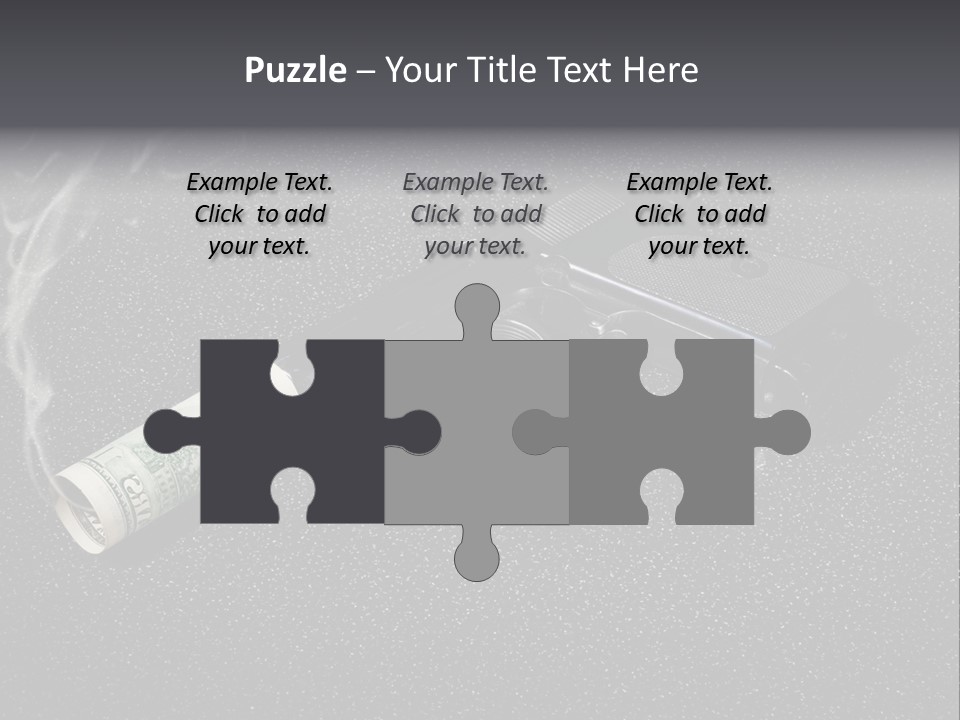 A Gun With Money Coming Out Of It PowerPoint Template