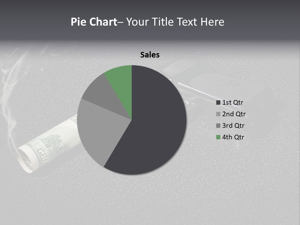 A Gun With Money Coming Out Of It PowerPoint Template