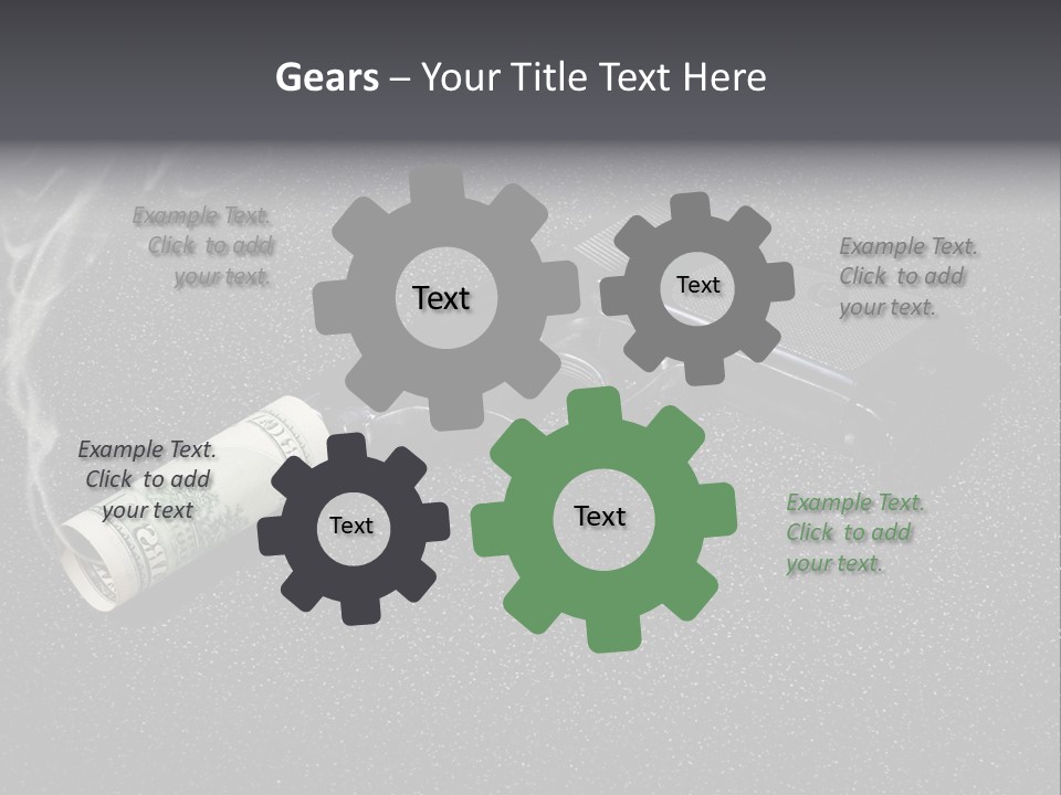 A Gun With Money Coming Out Of It PowerPoint Template