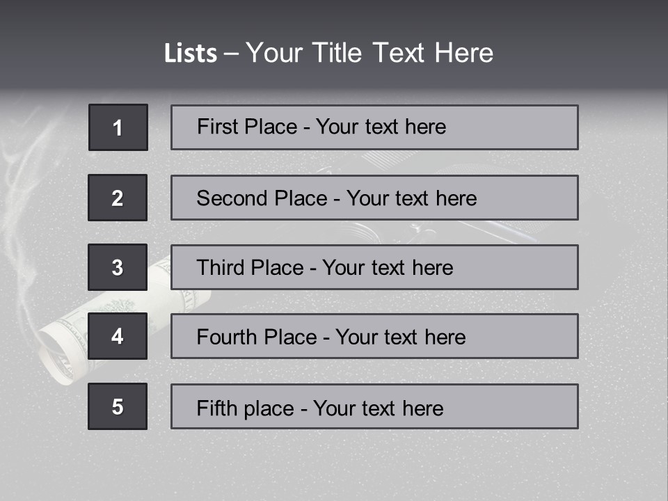 A Gun With Money Coming Out Of It PowerPoint Template