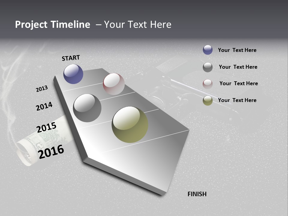 A Gun With Money Coming Out Of It PowerPoint Template