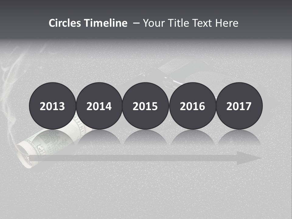 A Gun With Money Coming Out Of It PowerPoint Template