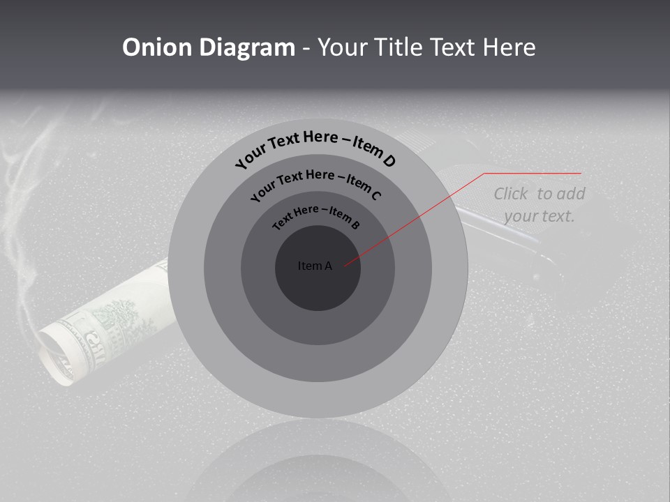 A Gun With Money Coming Out Of It PowerPoint Template