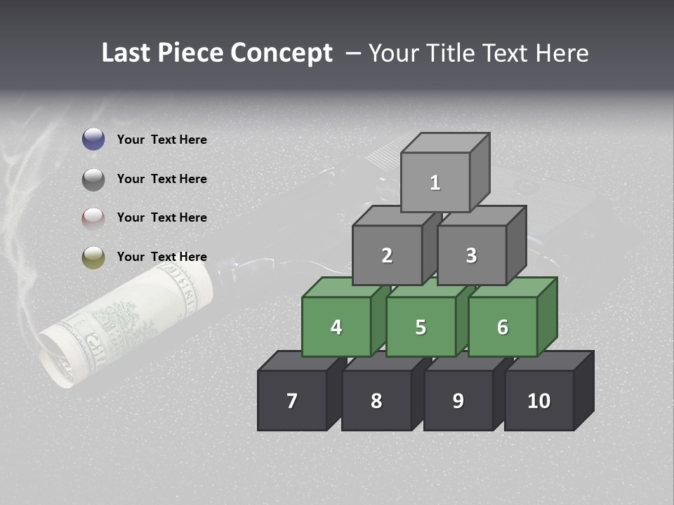 A Gun With Money Coming Out Of It PowerPoint Template