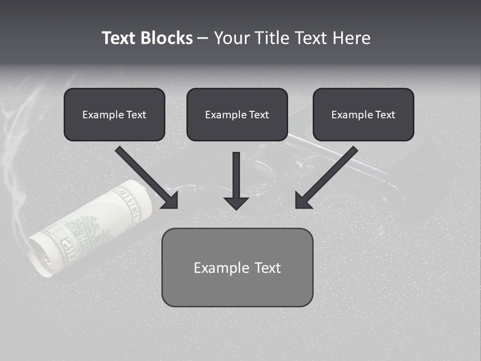 A Gun With Money Coming Out Of It PowerPoint Template