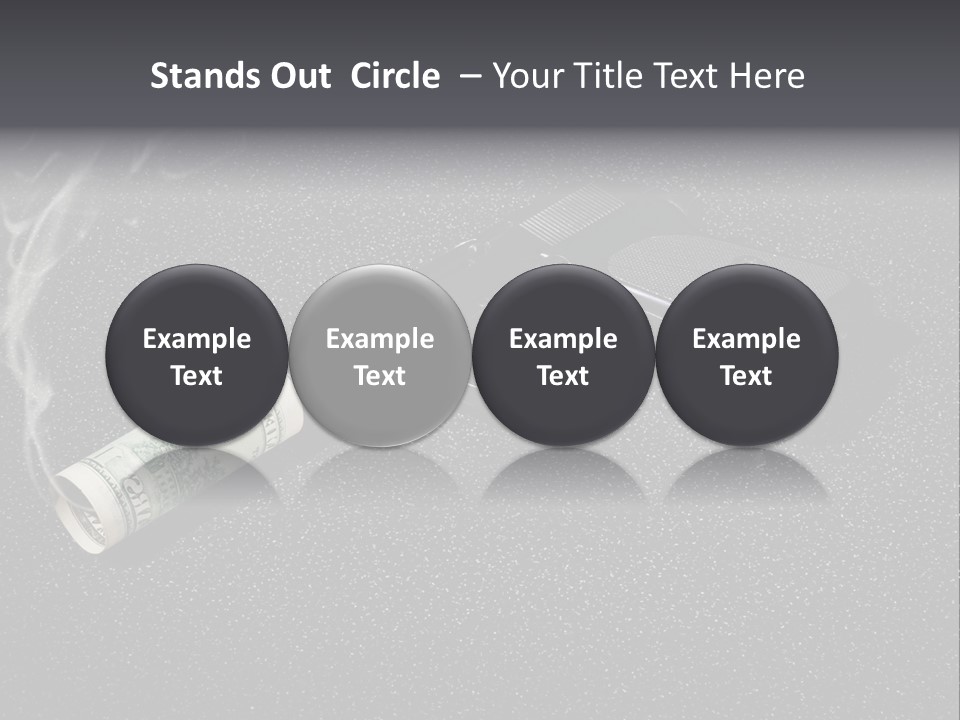 A Gun With Money Coming Out Of It PowerPoint Template