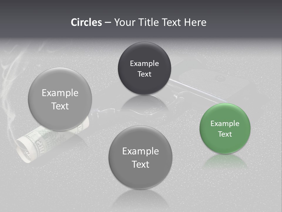 A Gun With Money Coming Out Of It PowerPoint Template