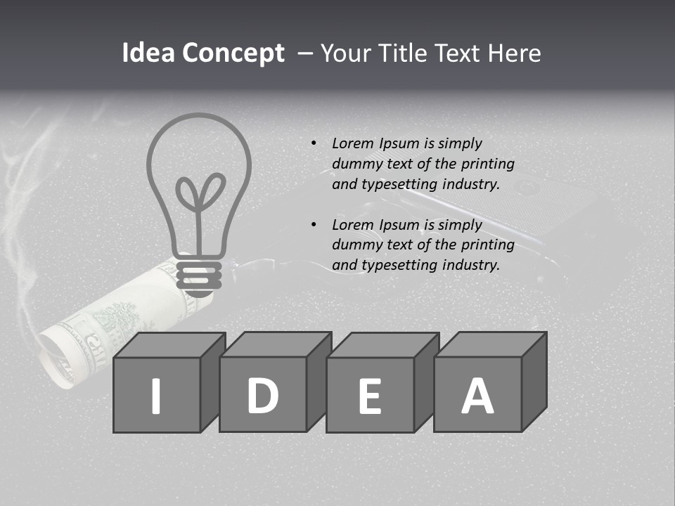 A Gun With Money Coming Out Of It PowerPoint Template
