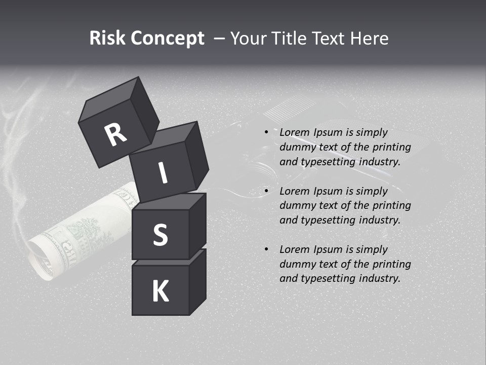 A Gun With Money Coming Out Of It PowerPoint Template