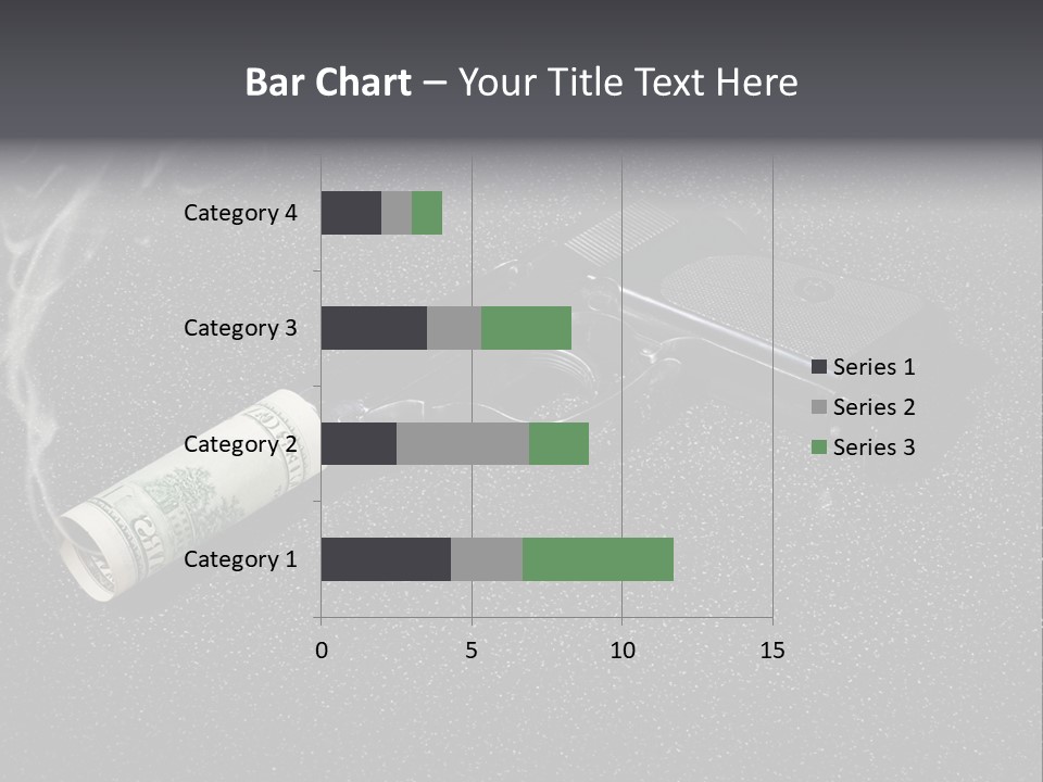 A Gun With Money Coming Out Of It PowerPoint Template