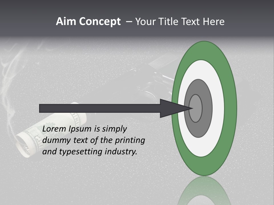 A Gun With Money Coming Out Of It PowerPoint Template