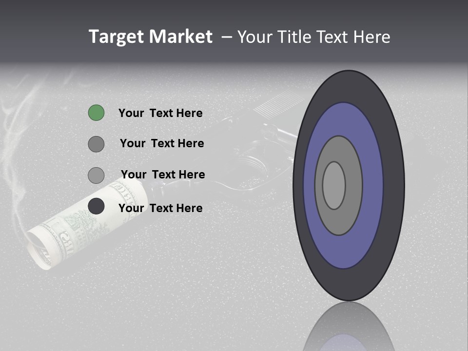 A Gun With Money Coming Out Of It PowerPoint Template