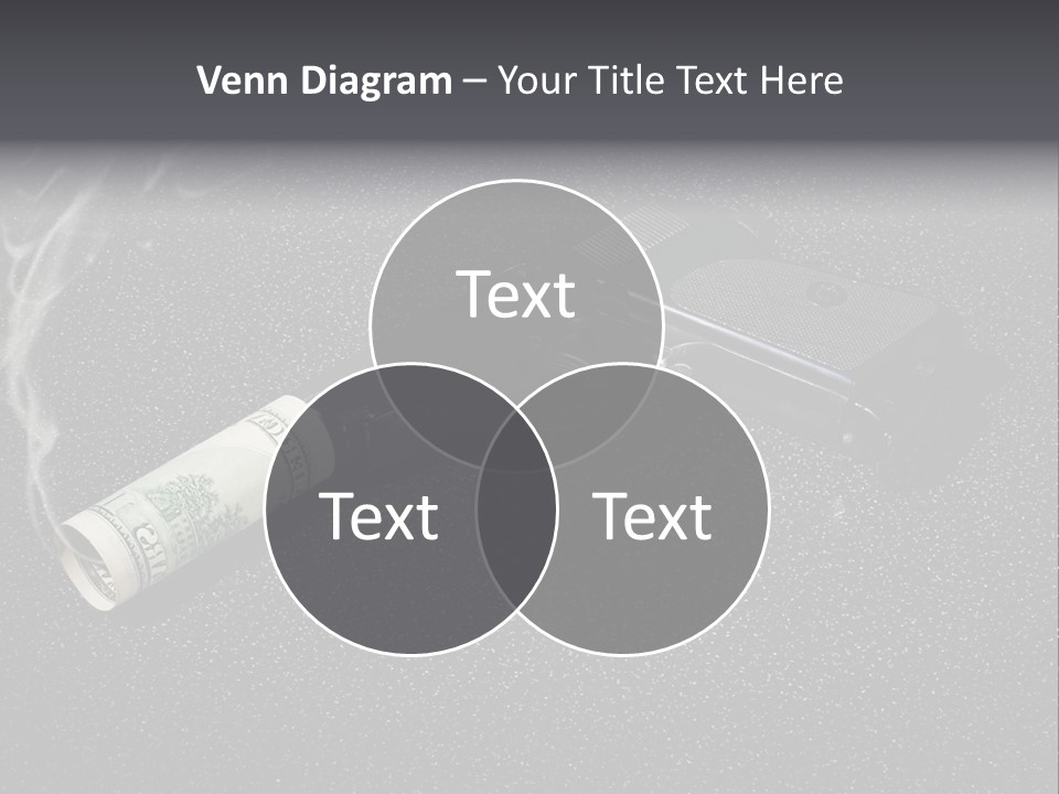 A Gun With Money Coming Out Of It PowerPoint Template