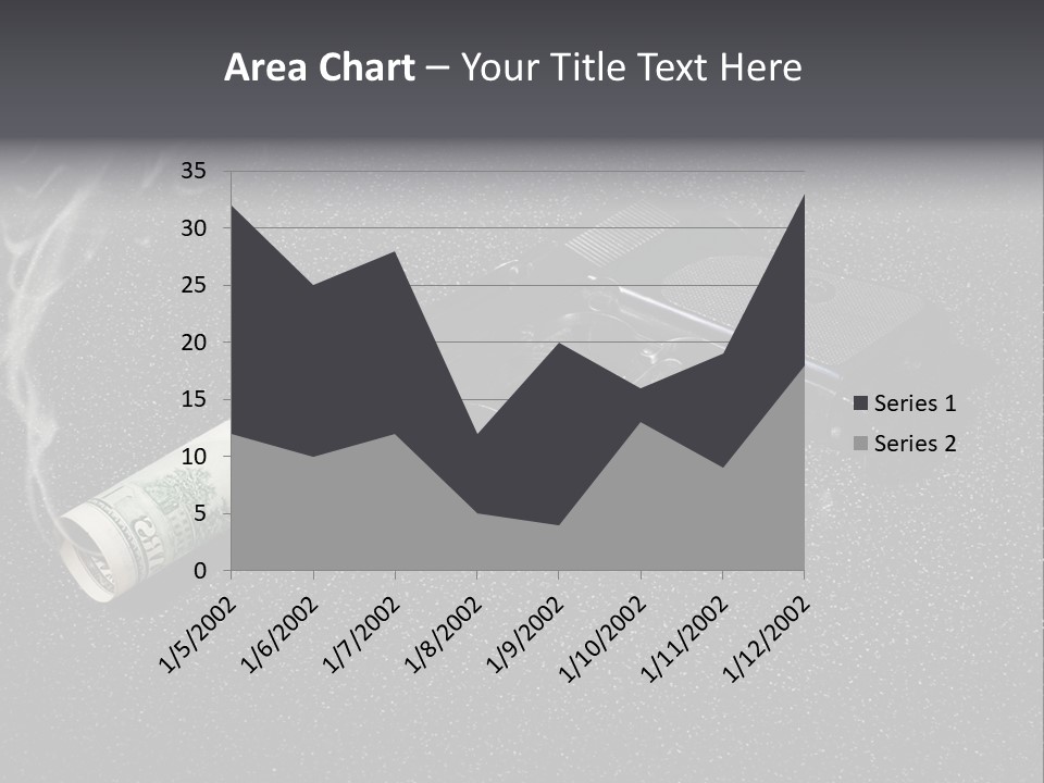 A Gun With Money Coming Out Of It PowerPoint Template