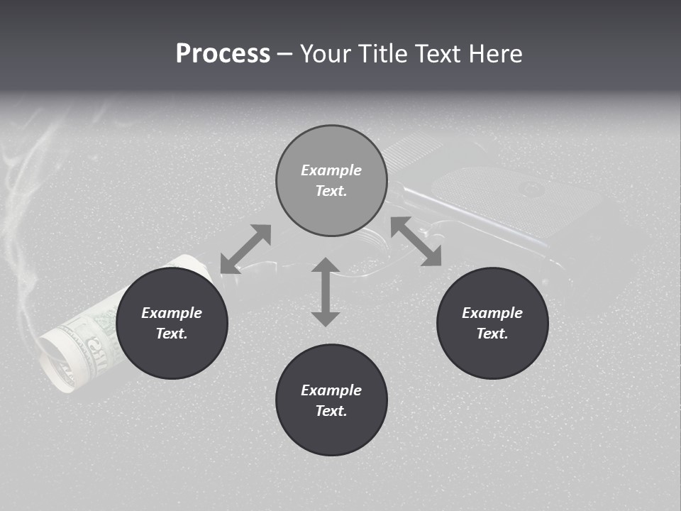 A Gun With Money Coming Out Of It PowerPoint Template