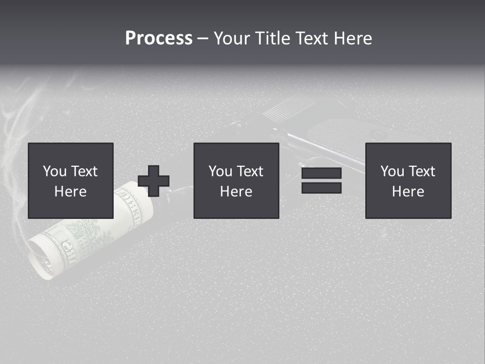A Gun With Money Coming Out Of It PowerPoint Template