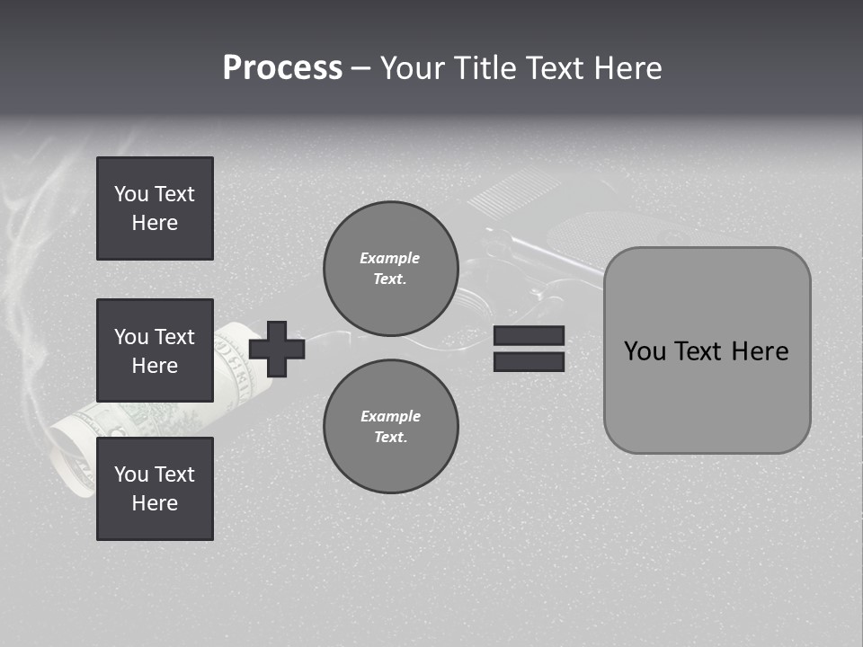 A Gun With Money Coming Out Of It PowerPoint Template