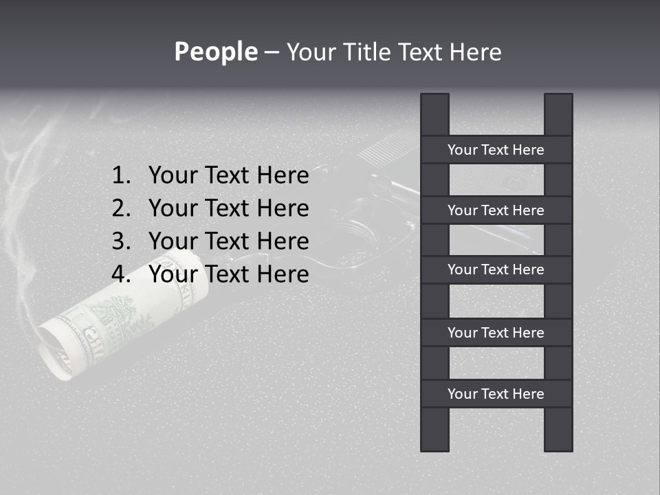 A Gun With Money Coming Out Of It PowerPoint Template