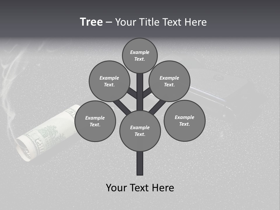 A Gun With Money Coming Out Of It PowerPoint Template